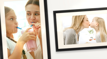 Funeral Memorial Slideshow Black Frame & White Background Theme