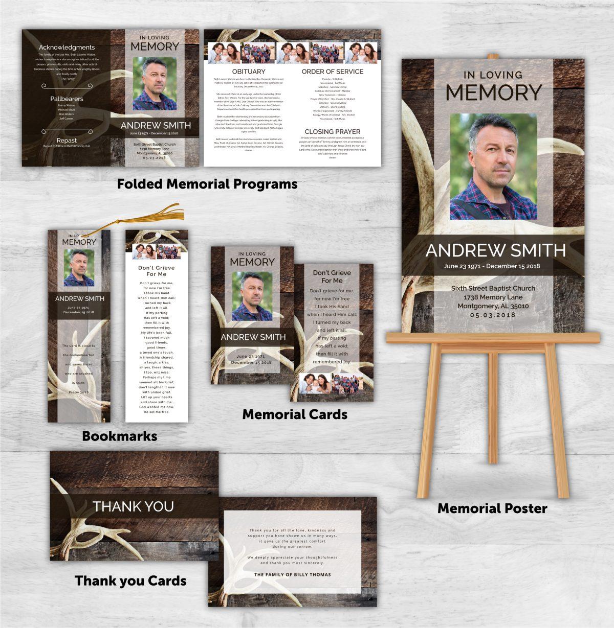 Memorial Package Wood & Bone Theme