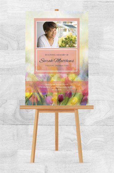 Memorial Poster for Funeral Floral Canvas