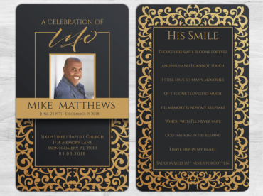 Celebration Of Life Custom Funeral Prayer Cards