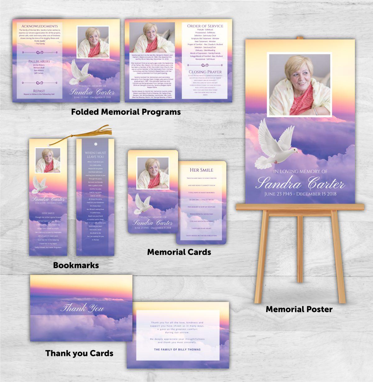 Memorial Package Purple Sky with Pigeon Theme