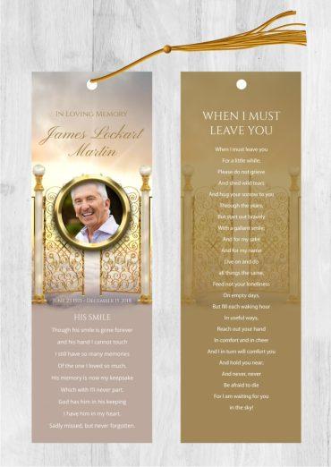 Funeral Memorial Bookmark Heavens Gate