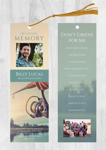 Funeral Bookmark Printing Fishing Rod