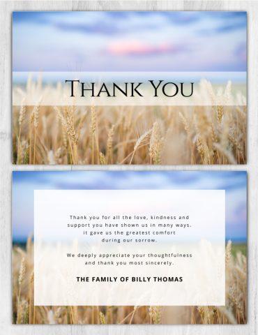 Funeral Program Thank You Card 2027