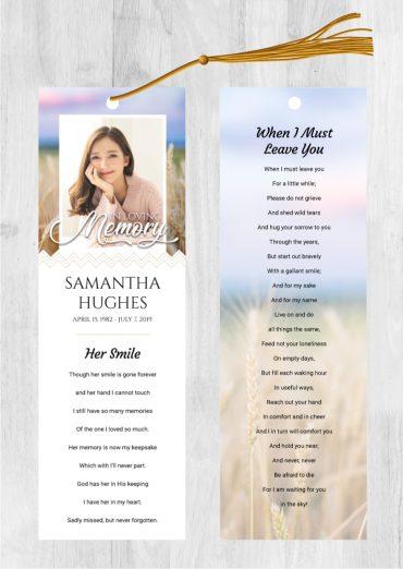 Funeral Bookmark Printing Field