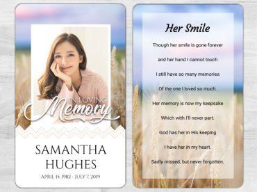 In Loving Memory Smile Funeral Card