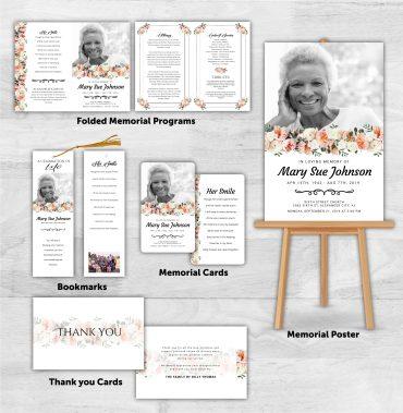 Memorial Package White Background and Flower Theme