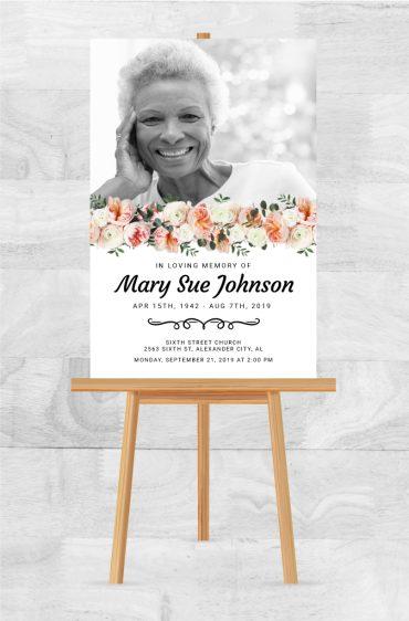 Memorial Poster for Funeral Floral Canvas