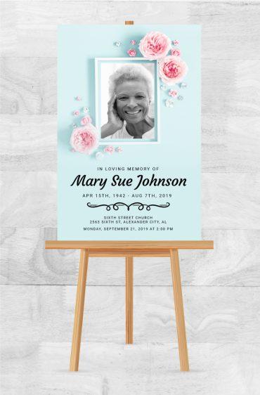 Memorial Poster for Funeral Floral Canvas