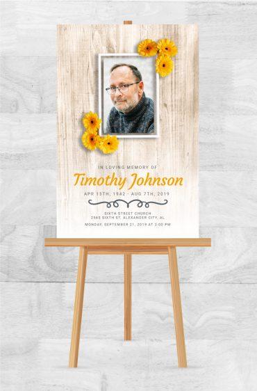 Memorial Poster for Funeral Yellow Flower