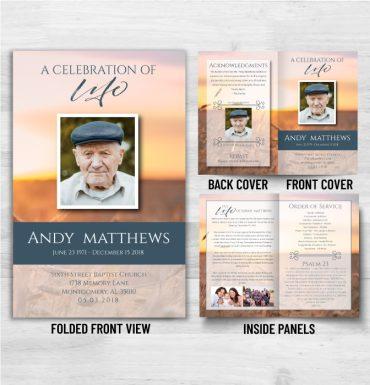 Folded Funeral Program Design And Printing (4panels)