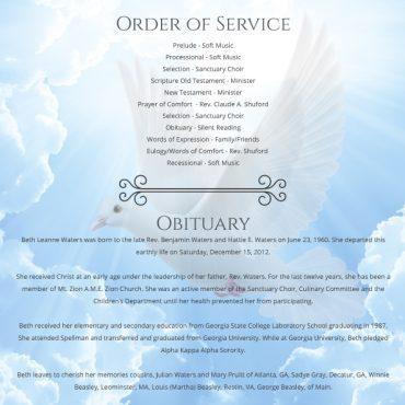 Funeral Program Memorial Fan 1089
