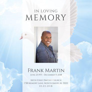 Funeral Program Memorial Fan 1089
