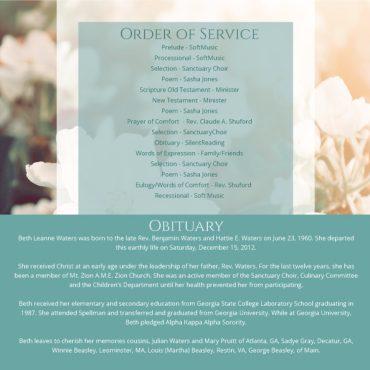 Funeral Program Memorial Fan 1098