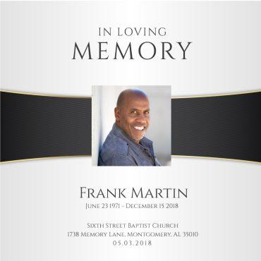 Funeral Program Memorial Fan 2001