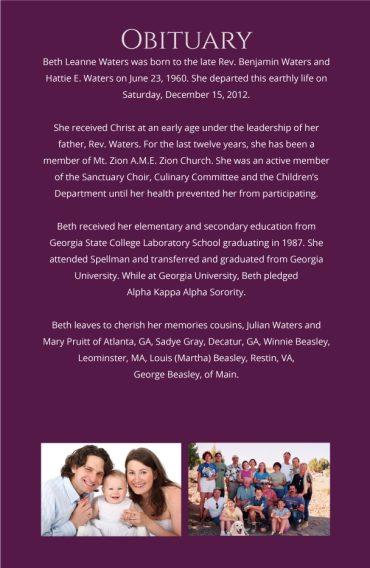 Funeral Program Memorial No Fold 2006