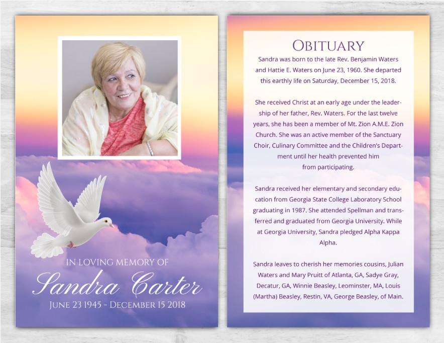 Large Memorial Card - 2012 - Memorial Prints - Memorial & Funeral Printing