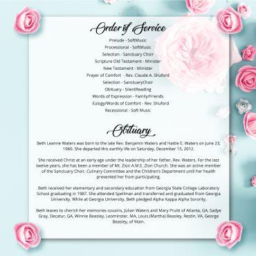 Funeral Program Memorial Fan 2046