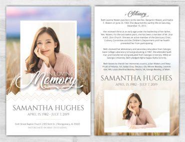 Memorial Funeral Program with Custom Options