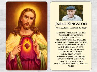 Memorial Prayer Card Sacred Heart