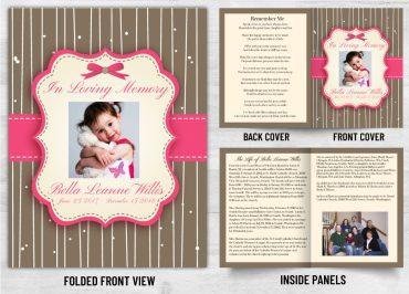 Memorial Card Pink Ribbon Theme