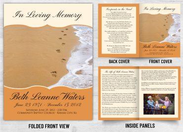 Memorial Card Footprints Theme
