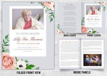 Memorial Card Rose Border Theme