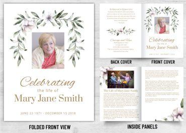 Memorial Card Simple Flower Theme