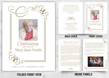 Memorial Card White & Gold Theme