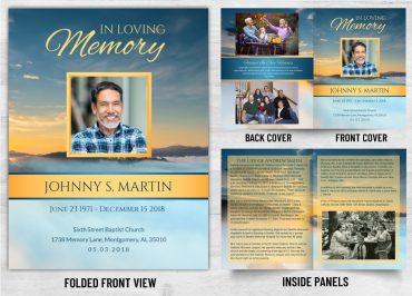 Memorial Card Sunrise Theme