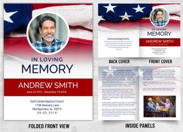 Memorial Card USA Flag Theme