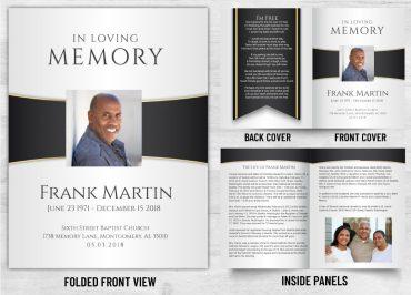 Memorial Card Black & White Theme