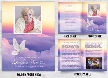 Memorial Card Purple Sky Theme