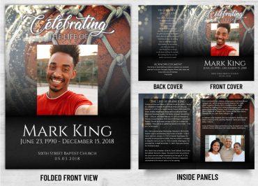 Memorial Card Tribute to A Basketball Player Theme