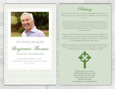 Custom Celtic Memorial Service Program