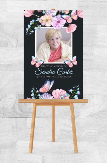 Memorial Poster for Funeral Floral Canvas