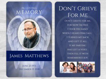 Laminated Memorial Cards To Remember A Loved One