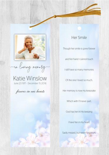 Memorial Bookmark Flowery