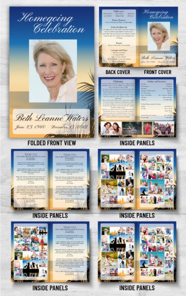 Beach Sunset Funeral Program