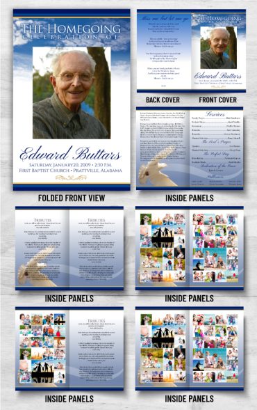 Flying Dove Funeral Program