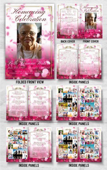 Flower Petals Funeral Program