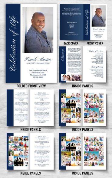 Blue Bar Funeral Program