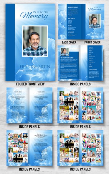 Blue Clouds Funeral Program