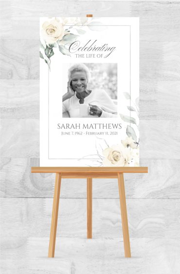 Memorial Poster for Funeral Floral Canvas