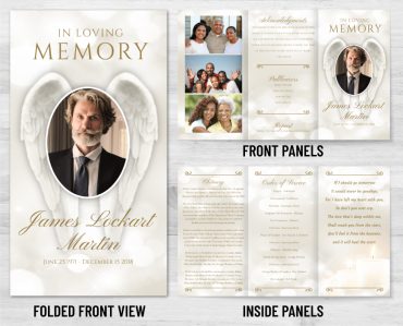 Angel Wings Funeral Program