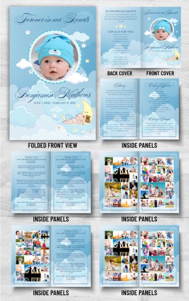 Kids Blue Cloud Funeral Program