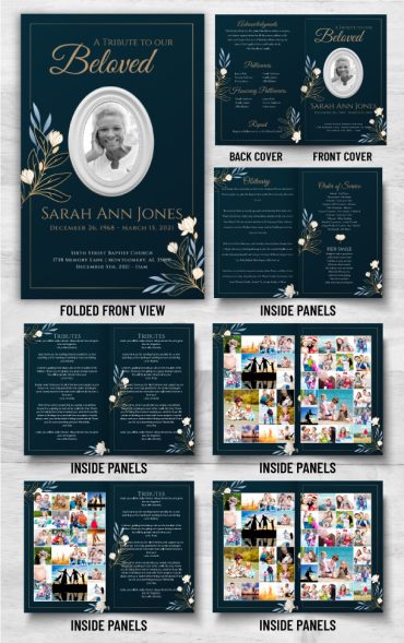 Blue Classy Funeral Program