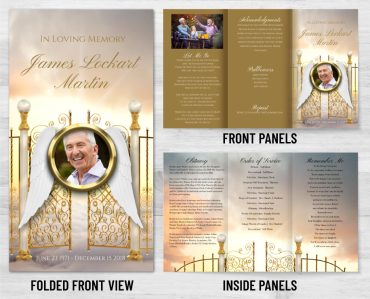 Trifold Golden Gates Funeral Program