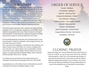 Navy Funeral Program