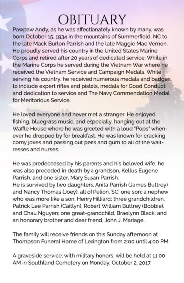 Navy Funeral Program